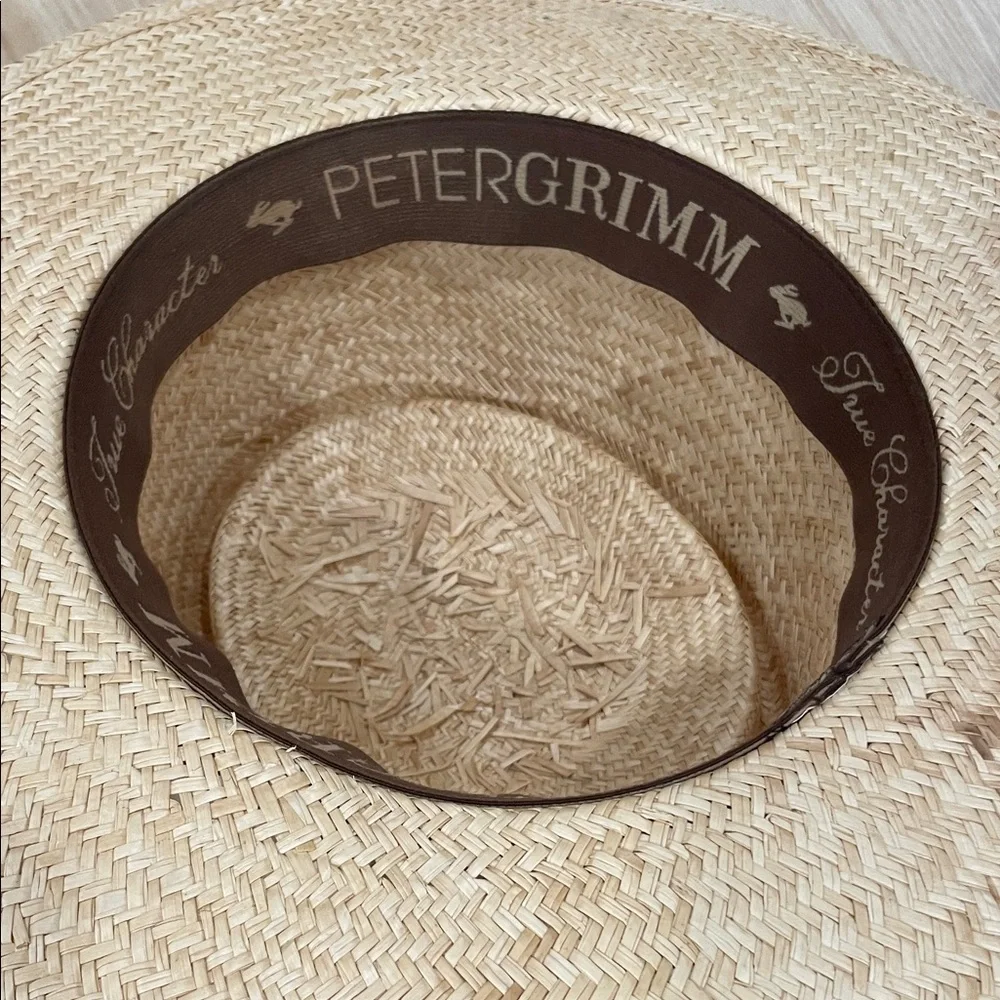Perfect summer straw hat!Peter Grimm Straw Fedora Hat with Dark Brown Inner Band - Picture 2 of 5